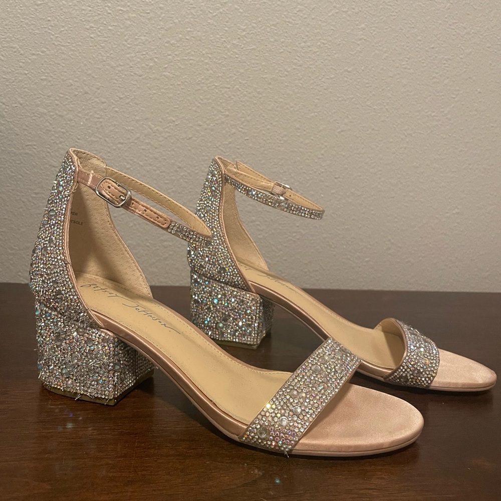 Betsy Johnson Rhinestone Block Heel Sandals